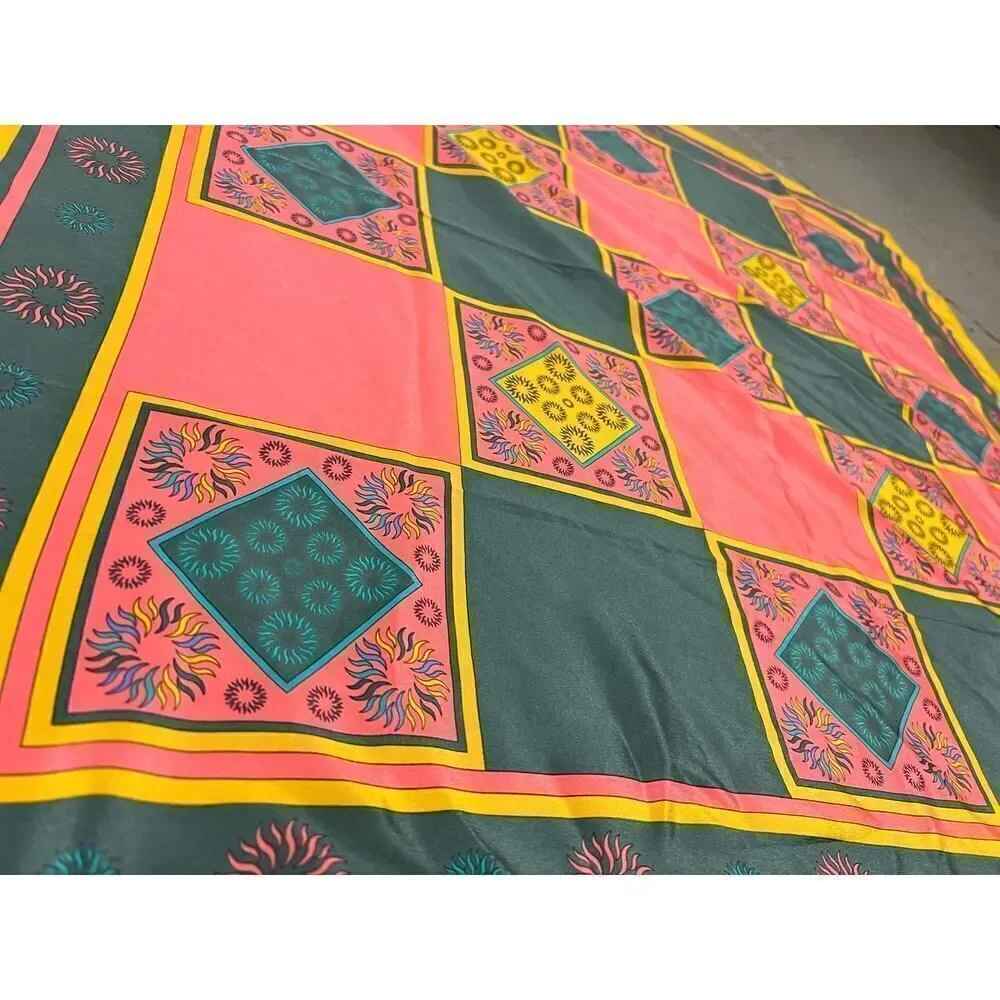 ITALIAN SILK SCARF MUSEE OLYMPIQUE LAUSANNE 100% SILK 13”x13”